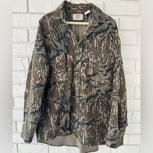 Vintage Mossy Oak Tree Stand LS Button Up shirt L